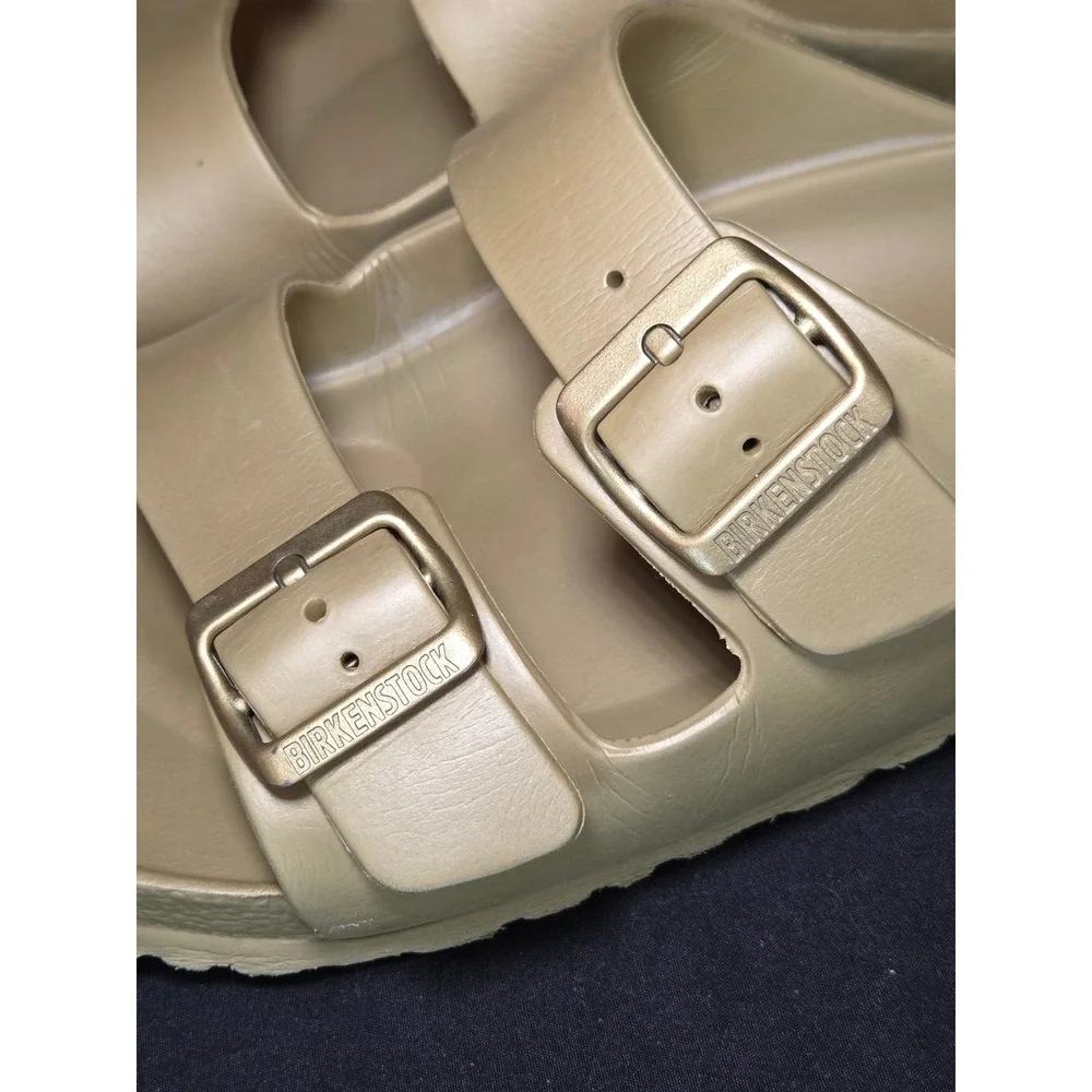 Birkenstock Arizona Birko Flor‎ Sandals Gold Metallic Unisex Size 42 EU 9 US Men